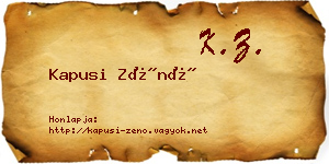 Kapusi Zénó névjegykártya